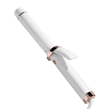 T3 Curl ID 1.25" Digital Ceramic Curling Iron with Smart Touch Interface & Interactive HeatID Technology for Automatic Heat Setting Personalization - Shiny Smooth Curls that Last, White