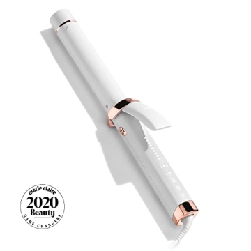 T3 Curl ID 1.25" Digital Ceramic Curling Iron with Smart Touch Interface & Interactive HeatID Technology for Automatic Heat Setting Personalization - Shiny Smooth Curls that Last, White