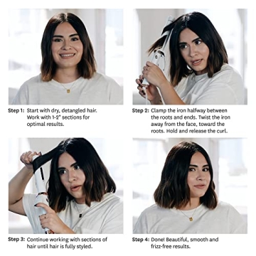 T3 Curl ID 1.25" Digital Ceramic Curling Iron with Smart Touch Interface & Interactive HeatID Technology for Automatic Heat Setting Personalization - Shiny Smooth Curls that Last, White