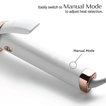 T3 Curl ID 1.25" Digital Ceramic Curling Iron with Smart Touch Interface & Interactive HeatID Technology for Automatic Heat Setting Personalization - Shiny Smooth Curls that Last, White