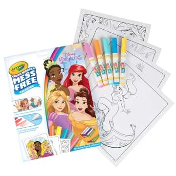 Crayola Wonder Disney Princess Pages Mess Free Coloring, Gift for Kids, Age 3, 4, 5, 6