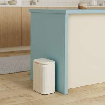 Kitchen Compost Bin Hanging Trash Can with Lid, 2.1 Gallon Stainless Steel Trash Can Compost Bin, Wa...