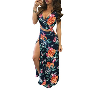 Aro Lora Women's Stylish Maxi Dress with Floral Print