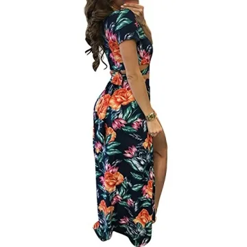 Aro Lora Women's Stylish Maxi Dress with Floral Print
