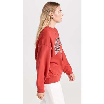 ANINE BING Women's Jaci Sweatshirt, Red, XS