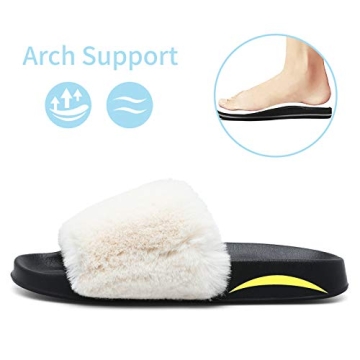 Spesoul Women's Fuzzy Slides for All Seasons Comfort