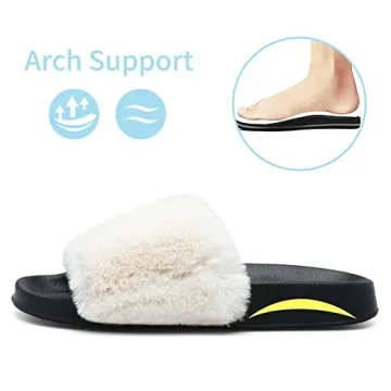 Spesoul Women's Fuzzy Slides for All Seasons Comfort