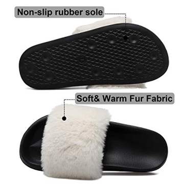 Spesoul Women's Fuzzy Slides for All Seasons Comfort