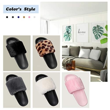 Spesoul Women's Fuzzy Slides for All Seasons Comfort