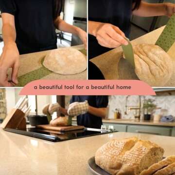 Sourdough Silicone Bread Sling 2 Pack - Reusable Silicone Baking Mat for Dutch Oven w/Long Handles - Heat Resistant, Non-Stick, Dishwasher-Safe Bread Making Tools - Great Gift for Bakers