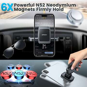 APPS2Car Magnetic CD Phone Holder for Car, Anti Shake Magnet CD Slot Phone Mount, Car Truck Accessor...