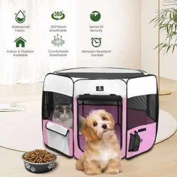 X-ZONE PET Dog Playpen Portable Pet Play Pens for Puppies, Cat, Rabbit, Chicks, Foldable Exercise Pl...