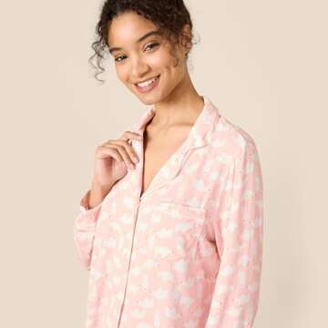 Amazon Essentials x Sofia Grainge Women's PJ Set, Pale Pink Polar Bear, Large