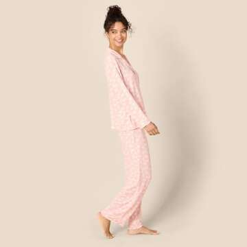 Amazon Essentials x Sofia Grainge Women's PJ Set, Pale Pink Polar Bear, Large
