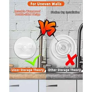 Happy Face Sponge Holder，Sponge Storage with Reusable Waterproof Double Adhesive-Sided, Specially Design for Sink Caddy W, Suitable for Smiley Sponge (Excluding Sponge), White