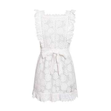 Simplee Women's V Neck Embroidery Short Sleeve Slit One Piece Wrap Dress Eyelet Ruffle Midi Formal Dresses with Belt