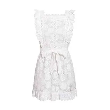 Simplee Women's V Neck Embroidery Short Sleeve Slit One Piece Wrap Dress Eyelet Ruffle Midi Formal Dresses with Belt