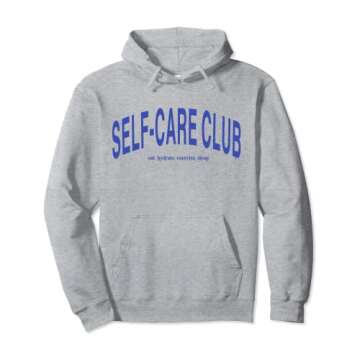 Self Care Club eat hydrate exercise sleep Pullover Hoodie