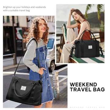 For Spirit Airlines Personal Item Bag 18x14x8 Foldie Travel Duffel Bag, Double expandable Gym Sport ...