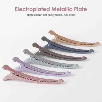 AIMIKE 6pcs Professional Hair Clips for Styling Sectioning, Anti-Slip No-Trace Duck Billed Hair Clip...