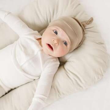 Konssy 8 Pack Baby Newborn Hats Set Knot Beanie Hats Soft for Infant Baby Girls Boys Caps 0-6 Months