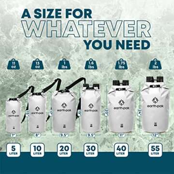 Earth Pak Waterproof Dry Bag - Roll Top Waterproof Backpack Sack Keeps Gear Dry for Kayaking, Beach,...