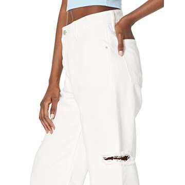 The Drop Women's Kasen Wide Leg Slit Denim - Chic Comfort