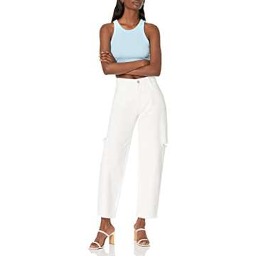 The Drop Women's Kasen Wide Leg Slit Denim - Chic Comfort