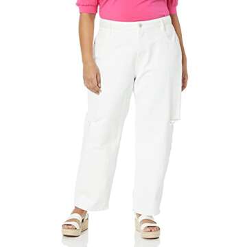 The Drop Women's Kasen Wide Leg Slit Denim - Chic Comfort