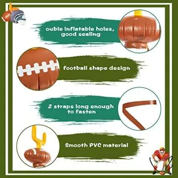 Civaner 2 Set Inflatable Post Ring Toss Football Goal Post Game Include 2 Pieces Hat 6 Pieces Toss Ring for Boys Girls Football Party Games(Cute Style)