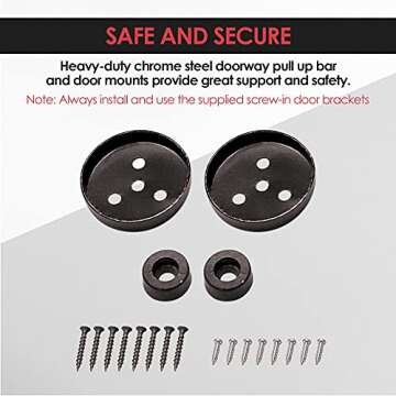 Ascent Fitness Pull Up Bar - Doorway Pullup Bar/Chin up Bar 26 to 39 Inches Adjustable Width Total Upper Body Fitness Exercise & Training Equipment for Home