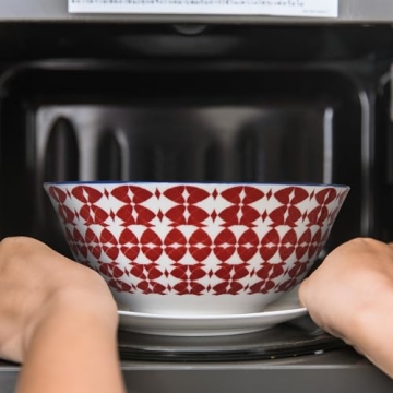 Annovero Deep Cereal Bowls Set Of 6, Colorful Porcelain Microwave Safe Bowls For Soup, Pasta, Salad, Zero Lead & Cadmium, Dishwasher & Oven Safe