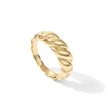 PAVOI 14K Yellow Gold Plated Croissant Ring - Stylish & Sustainable