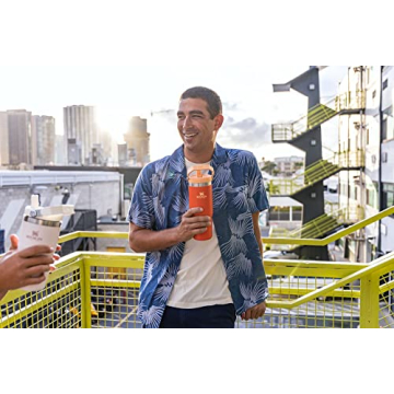 Stanley IceFlow Stainless Steel Tumbler with Straw - Vacuum Insulated Water Bottle for Home, Office or Car Reusable Cup with Straw Leak Resistant Flip Cold for 12 Hours or Iced for 2 Days (Tigerlily)