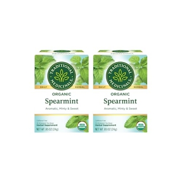 Traditional Medicinals Organic Spearmint Tea - Relaxing Herbal Blend with Lemon Balm