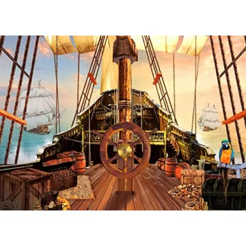 BELECO 7x5ft Vintage Pirate Ship Backdrop for Events