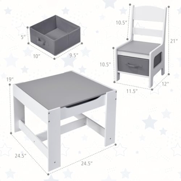 Costzon Kids Table and Chair Set for Creative Play