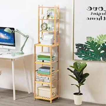 Stylish URFORESTIC 7-Tier Bamboo Bathroom Shelf