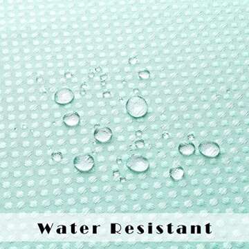 Aqua White Gradient Waffle Weave Shower Curtain Water Resistant Ombre Print Bathroom Spa Hotel Decorative Fabric Shower Curtain Liner with 12 Grommets(Cream White/Aqua, 70"x72")