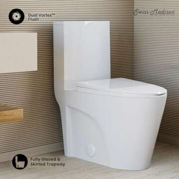 Swiss Madison St. Tropez One Piece Toilet - Dual Flush, Modern Design