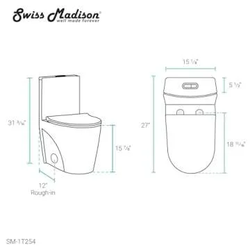 Swiss Madison St. Tropez One Piece Toilet - Dual Flush, Modern Design