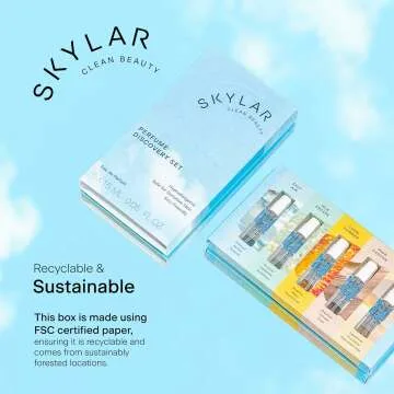 Skylar Eau de Parfum New Discovery Set: Clean Perfume Samples for Women and Men - Fragrance Gift - Includes 5 Mini .05 mL Perfumes - Hypoallergenic and Vegan