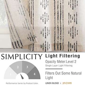 Stylish jinchan Boho Kitchen Curtains with Light Filtering