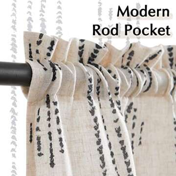 Stylish jinchan Boho Kitchen Curtains with Light Filtering