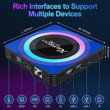 Android 13 TV Box with Backlit Mini Keyboard for Streaming