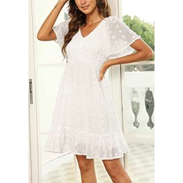 Zattcas Women's Stylish Swiss Dot Mini Dress for Events