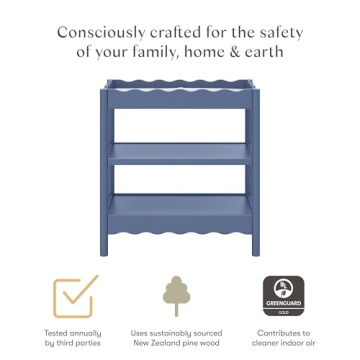 babyletto Swell Changing Table - Cove Blue, GREENGUARD Gold Certified