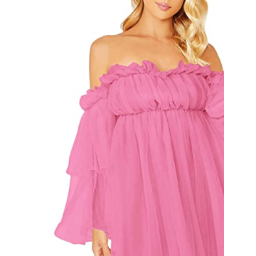 Romwe Romantic Off Shoulder Party Mini Dress in Pink