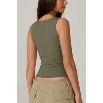 QINSEN Women's Sleeveless Square Neck Top for All Occasions