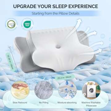 FAIORD Cervical Memory Foam Pillow - Neck Pain Relief